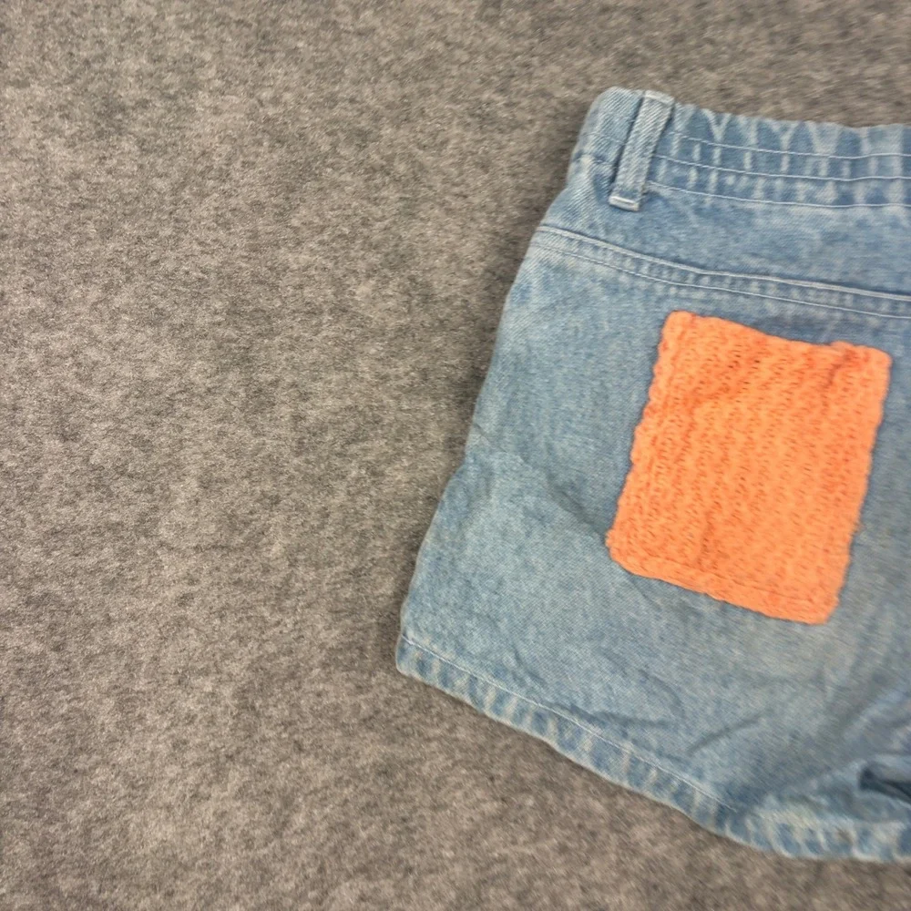 The Children's Place Denim Shorts Girls 6X/7 Butterfly Embroidered Crochet Patch